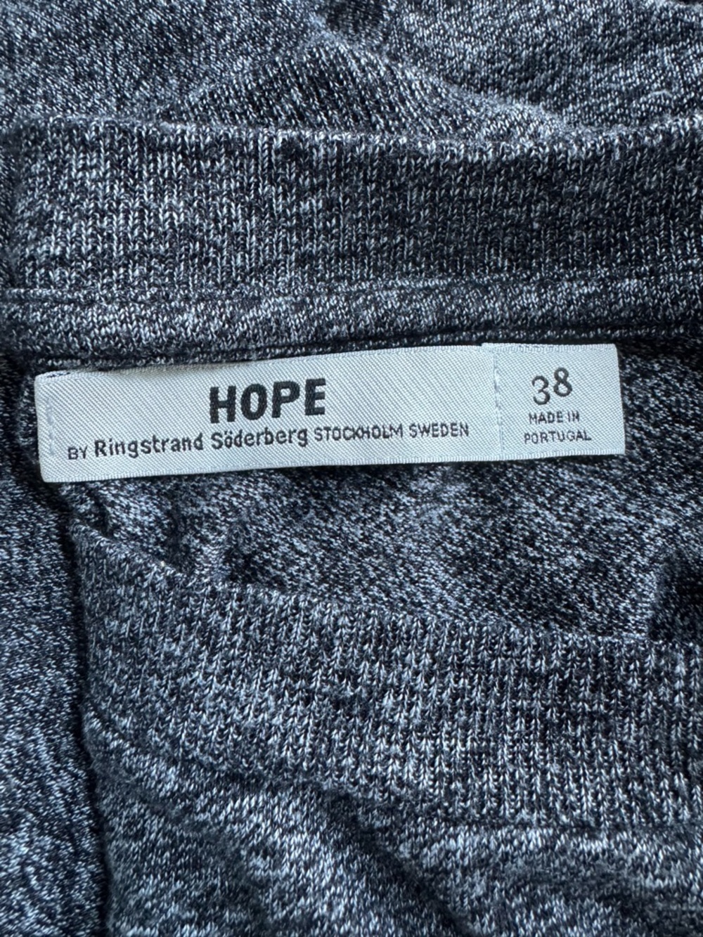 HOPE Stockholm Heathered Charcoal Boxy Knit Top Size 38 - Picture 3 of 4